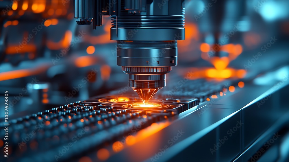 Aufkleber high-tech laser equipment engaged in precision cutting of materials : generative ai