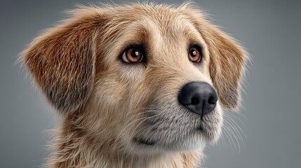 Fototapeta premium Pointillist Dog Portrait Light Brown Canine Close Up