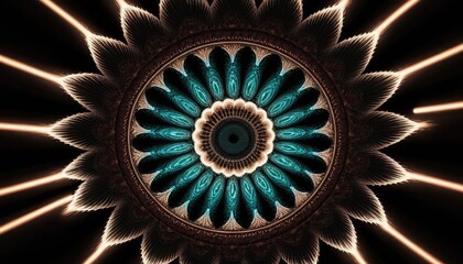 Abstract glowing spiral mandala design