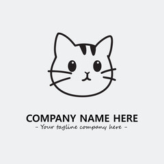 Cat character illustration black and white for logo company vector image
