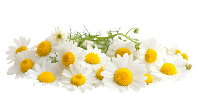 Professional Chamomile Flowers Isolated on White Background for Design Projects
