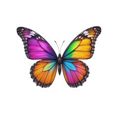 Obraz premium Vibrant Colorful Butterfly PNG with Transparent Background