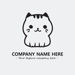 Obraz premium Cat character illustration black and white for logo company vector image 