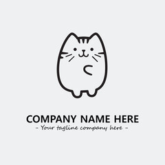 Cat character illustration black and white for logo company vector image
