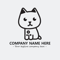 Cat character illustration black and white for logo company vector image
