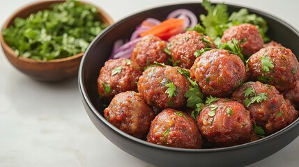 Delicious Malai Kofta with Vegetables on White Background