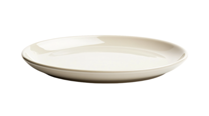 Elegant Flat Ceramic Plate on White Background for Dining Table Settings