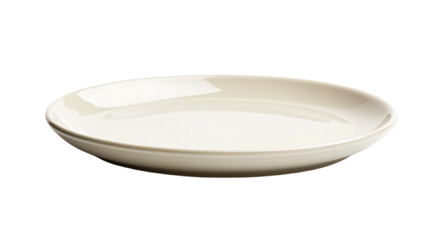 Elegant Flat Ceramic Plate on White Background for Dining Table Settings