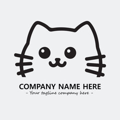 Cat character illustration black and white for logo company vector image
