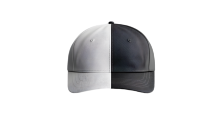 Stylish White and Black Baseball Cap Templates for Customization