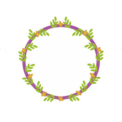 Simple Floral Wreath Frame Collection | Decorative Round Nature Vecto
