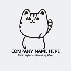 Cat character illustration black and white for logo company vector image
