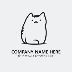 Cat character illustration black and white for logo company vector image

