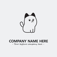 Cat character illustration black and white for logo company vector image
