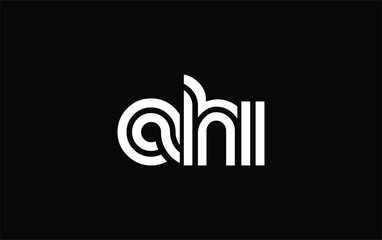 Obraz premium AHI Creative Unique Modern Letter Logo Design. Stylized logo featuring a unique letter design, presenting abstract minimalist aesthetics and modern appeal.
