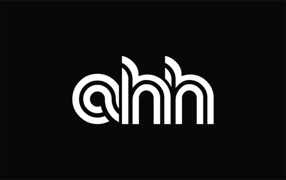 AHH Creative Unique Modern Letter Logo Design. Stylized logo featuring a unique letter design, presenting abstract minimalist aesthetics and modern appeal.