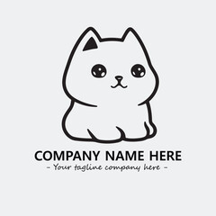 Cat character illustration black and white for logo company vector image
