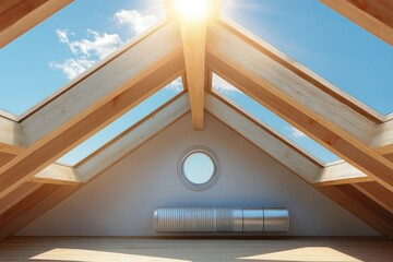 Obraz premium Light Tube System for Transporting Natural Daylight from Roof to Attic