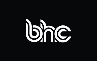 Obraz premium BHC Creative Unique Modern Letter Logo Design. Stylized logo featuring a unique letter design, presenting abstract minimalist aesthetics and modern appeal.