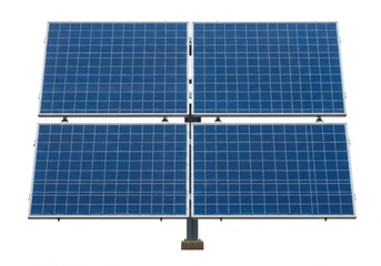A close up view of four solar panels arranged in a square shape on a white background outdoors
