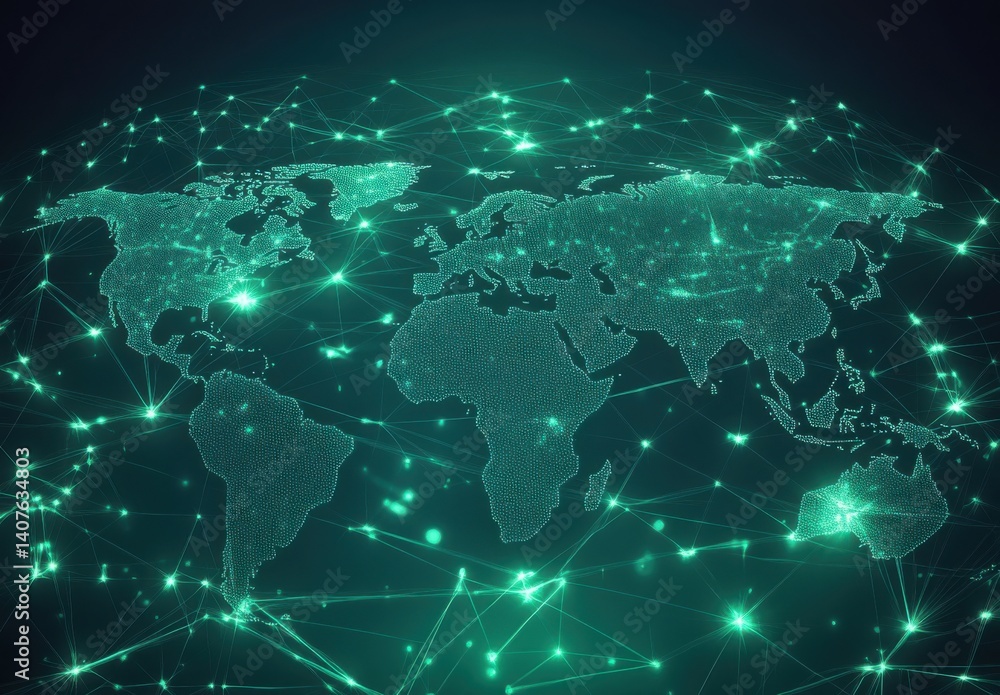 Poster global network connection: a visualization of worldwide interconnectivity