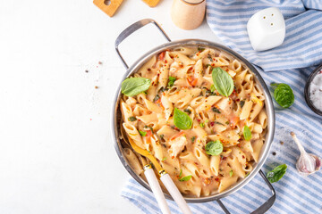 Trendy viral marry me chicken pasta. One pot balanced tender cooked pasta and juicy chicken pieces...