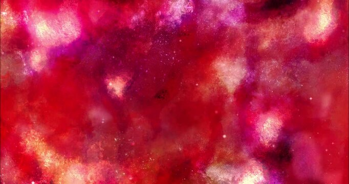 赤い背景に光が混ざり合って動く不気味な背景イラスト