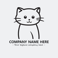 Obraz premium Cat character illustration black and white for logo company vector image 