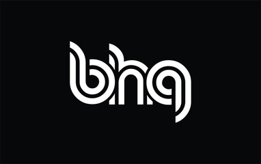 Obraz premium BHQ Creative Unique Modern Letter Logo Design. Stylized logo featuring a unique letter design, presenting abstract minimalist aesthetics and modern appeal.