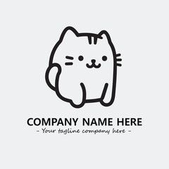 Cat character illustration black and white for logo company vector image
