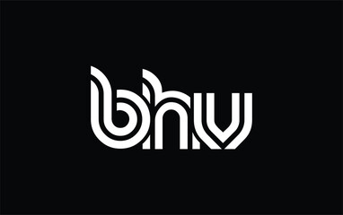 Obraz premium BHV Creative Unique Modern Letter Logo Design. Stylized logo featuring a unique letter design, presenting abstract minimalist aesthetics and modern appeal.