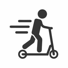 Kick Scooter Rider Minimal Vector Icon. © fazlay907