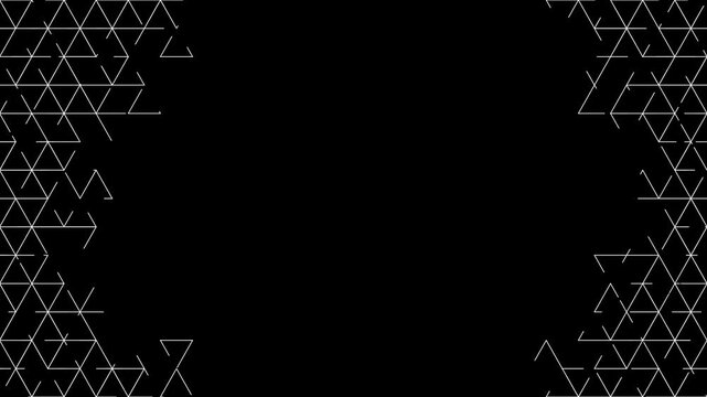 Animation pattern set, seamless loop moving lines, triangle shapes, motion graphics collection for overlay and decorative purposes.