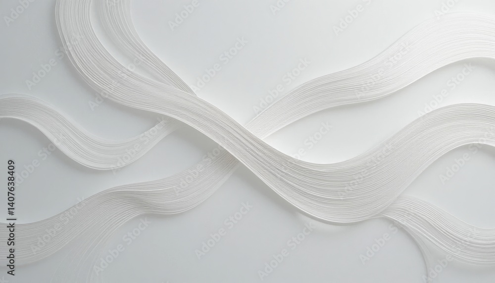Poster flowing white lines creating abstract art studio environment digital artwork minimalist style aesthe
