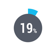 Circle percentage diagrams 19% icon vector ready to use for web design, user interface for business