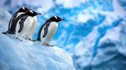 Obraz premium Antarctic Penguins on Iceberg