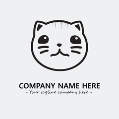 Cat character illustration black and white for logo company vector image
