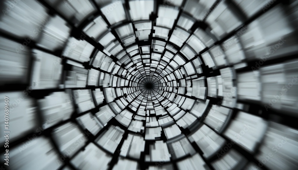 Poster dynamic digital tunnel visual abstract concept futuristic environment 3d perspective technology expl
