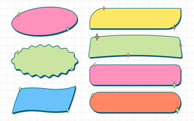 Retro Label Badge Aesthetic Balloon Element Shape Set