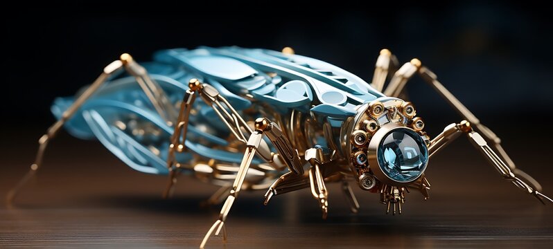 Paper quilling Mantis Nano Robot with an armoured Diamond, ai generative