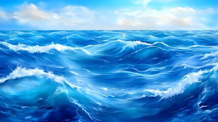 Fototapeta premium Vibrant Ocean Waves, Blue Sea Texture - Abstract nature