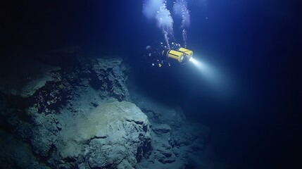 Acoustic Depths – An eerie underwater landscape with distant whale songs, rippling sonar pulses, and a deep sense of silence, as divers explore an uncharted trench – atmospheric and haunting