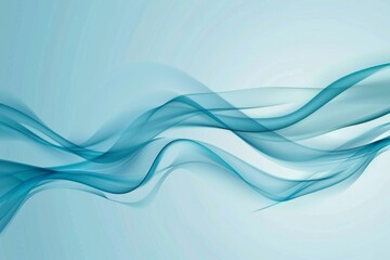 Obraz premium Smooth Flowing Lines Create an Abstract Turquoise Background