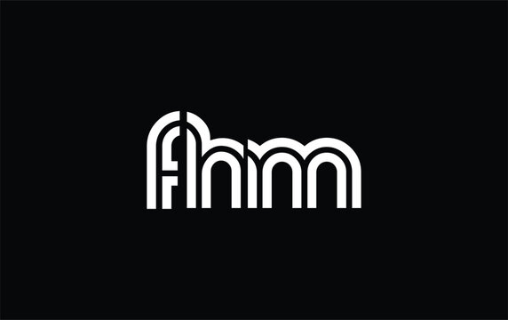 FHM Creative Unique Modern Letter Logo Design. Stylized logo featuring a unique letter design, presenting abstract minimalist aesthetics and modern appeal.