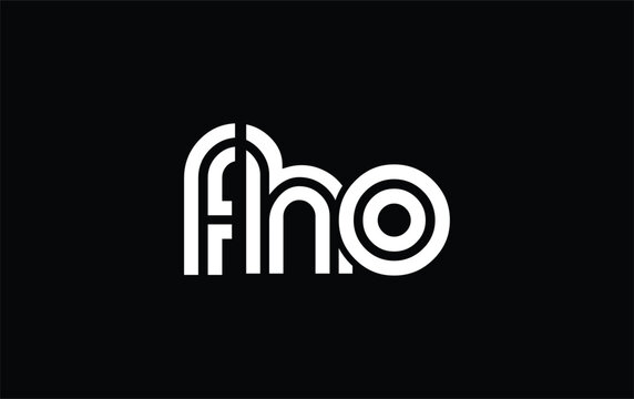 FHO Creative Unique Modern Letter Logo Design. Stylized logo featuring a unique letter design, presenting abstract minimalist aesthetics and modern appeal.