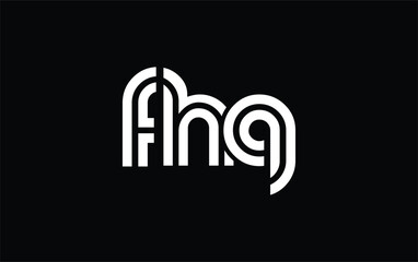 FHQ Creative Unique Modern Letter Logo Design. Stylized logo featuring a unique letter design, presenting abstract minimalist aesthetics and modern appeal.
