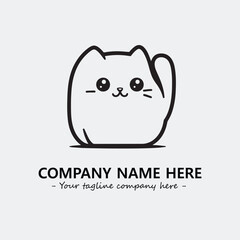 Cat character illustration black and white for logo company vector image
