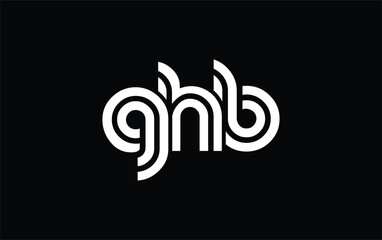 GHB Creative Unique Modern Letter Logo Design. Stylized logo featuring a unique letter design, presenting abstract minimalist aesthetics and modern appeal.