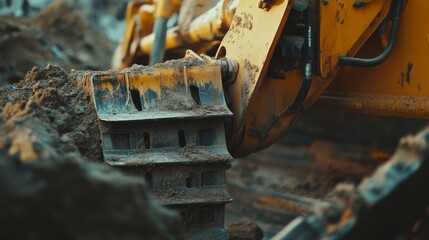 Heavy machinery operator controlling a bulldozer on a construction site. Featuring coordination and expertise