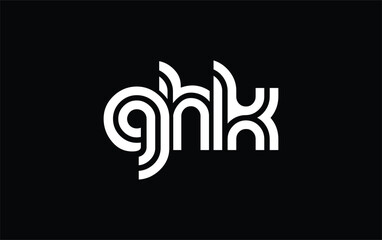 GHK Creative Unique Modern Letter Logo Design. Stylized logo featuring a unique letter design, presenting abstract minimalist aesthetics and modern appeal.